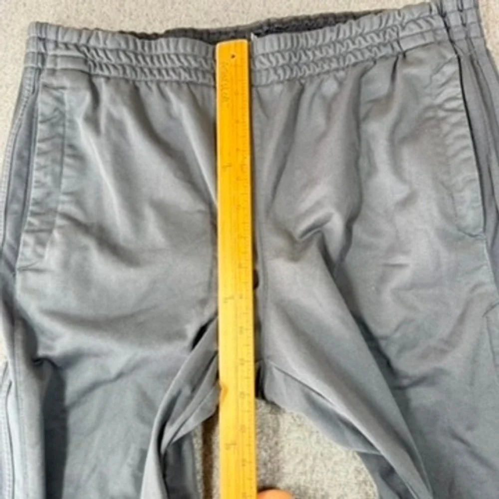 Adidas Mens Track Pants Charcoal Grey 3-Stripe Athletic Training Size Large